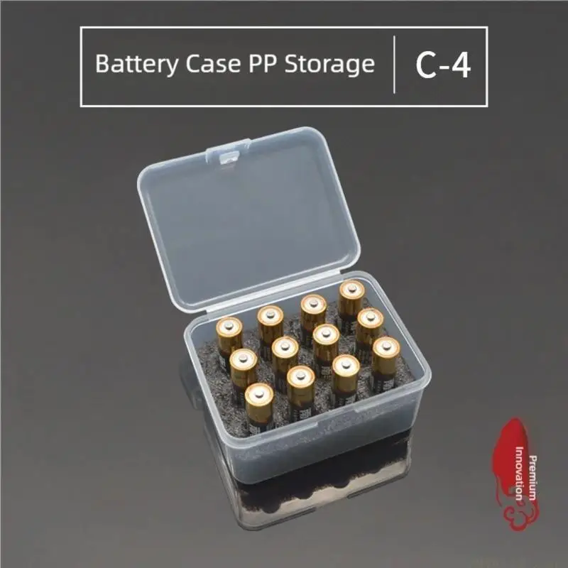 M5TD 2A Battery Organiser Box With Clear Cover 12 Slots PP Travel Case Box