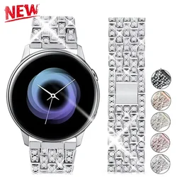 20mm Band for Samsung Galaxy Watch 6/5/pro/4/Classic/3/46mm/active 2 Metal Diamond bracelet Huawei GT/2/GT2/2e/3 Pro 22mm strap
