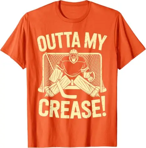 Outta My Crease Lustiges Eishockey-Torwart-Kunstwerk für Männer und Frauen T-Shirts Eishockey-Liebhaber Unisex T-Shirt Outdoor-Sportbekleidung – Detail 13
