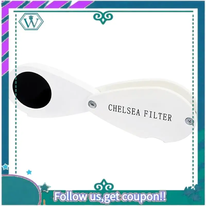 

A09P 35X Jewelers Loupes Foldable Magnifier With Double Lens Chelseas Jadelite Filter For Jewelry Watches