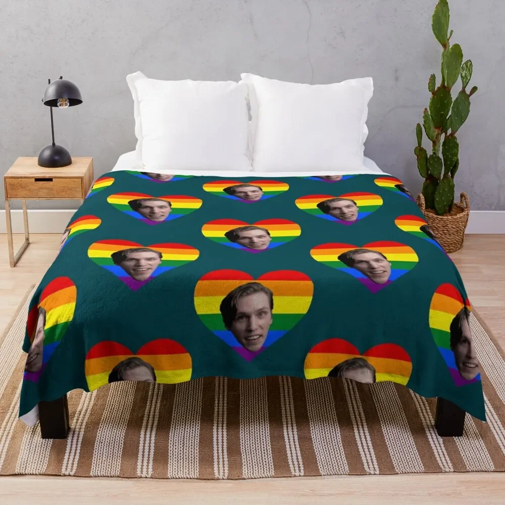 

Jerma-Heart shaped pride gay flag Throw Blanket Cozy Home Blanket Gift for Christmas Holiday