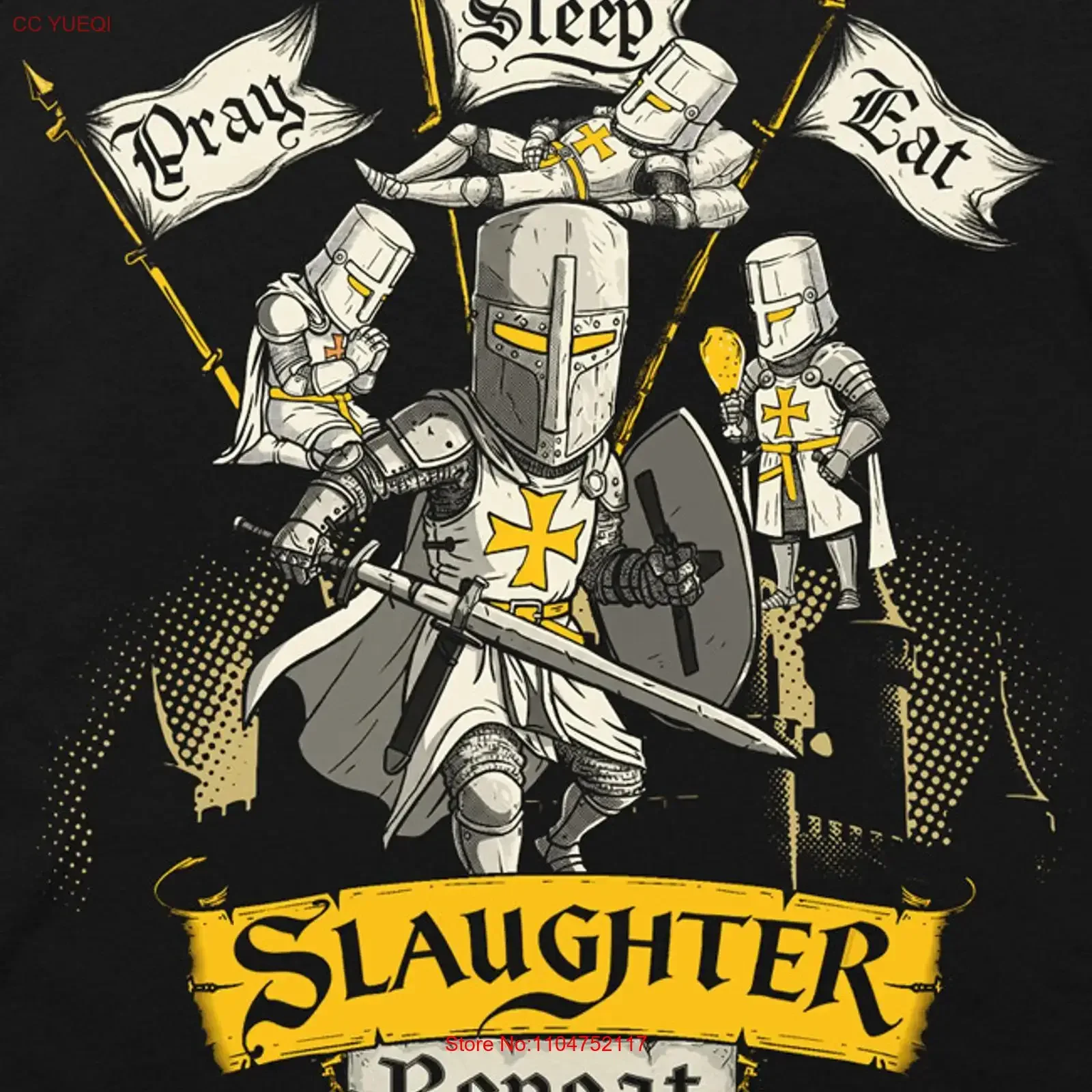 Pray Eat Sleep Slaughter Knights Templar ring St Georges Day Jesus t shirt tee vintage Washed Soft Comfortable designer clothes