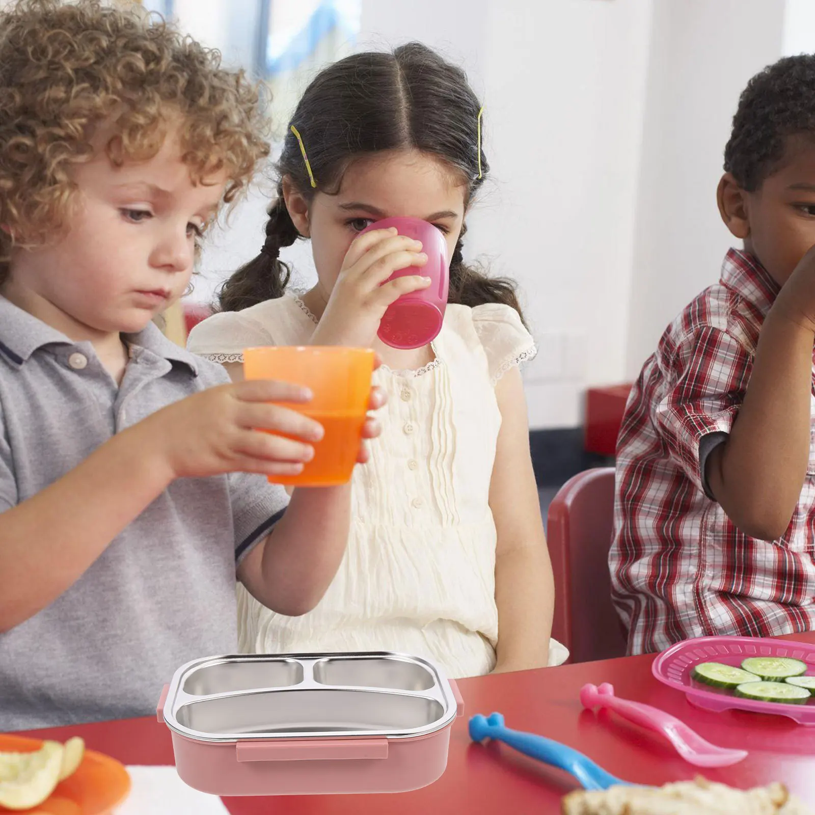 

Heavy Duty Stainless Steel Lunch Box with Tight Seal Lid Reusable Bento Container for Office Work School Commute