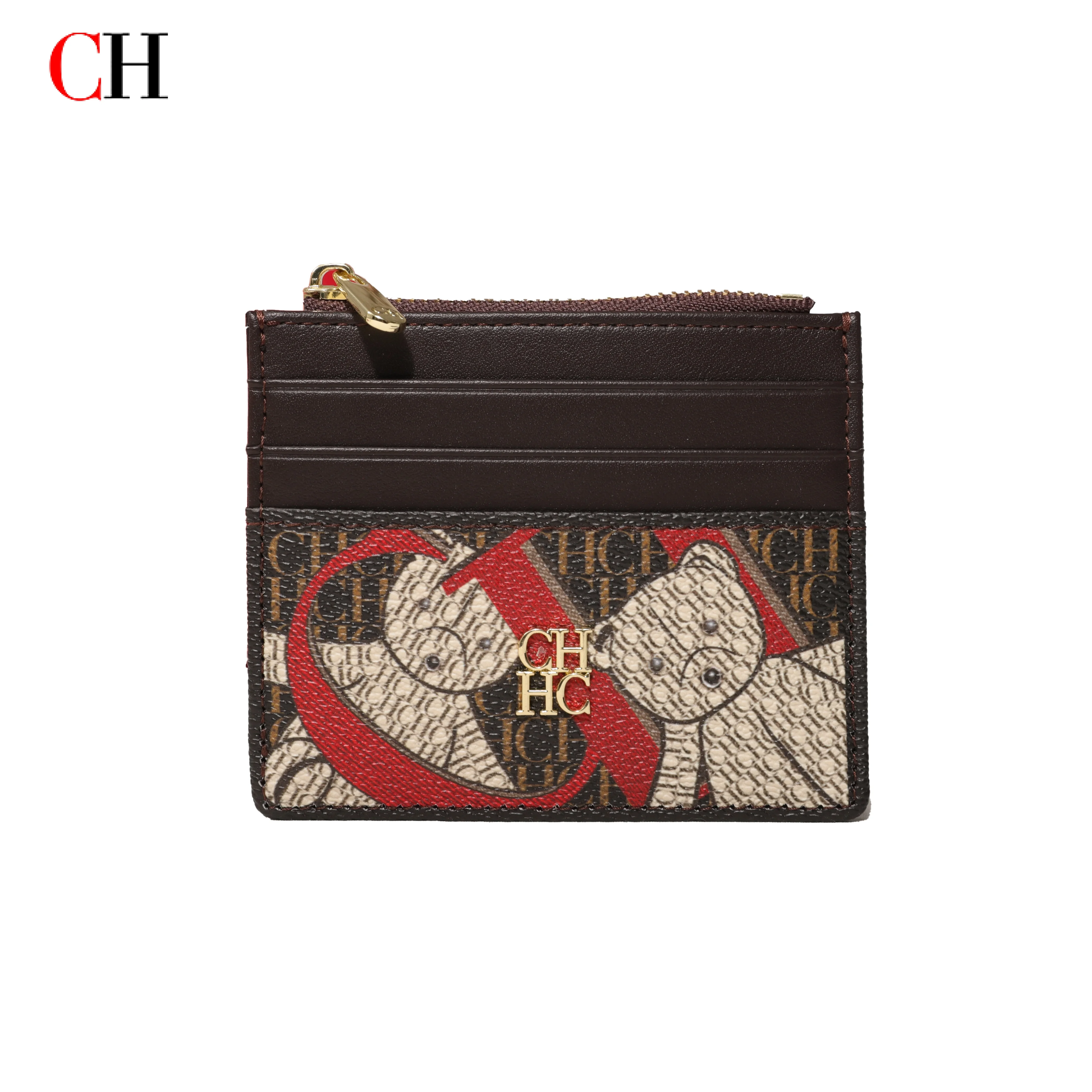 Sac à main et portefeuille pour femme CH – Exquis, compact, pratique, décoratif, durable, élégant, design de marque, avec lettres décoratives et fermeture éclair