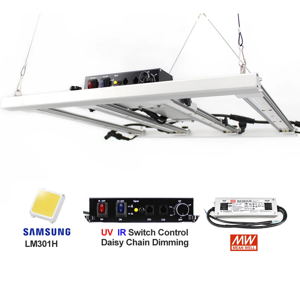 Imagem -03 - Barra Led Samsung-quantum Tech Crescer a Luz Mais Recente Lm301h uv ir Controlador de Comutadores 240w Mais Recente 2024