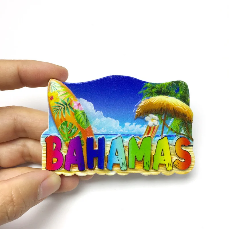 

Cute 3D Resin Bahamas Refrigerator Magnets Aimants Frigo Imanes Home Decor Room Decoration Beach Elements Surfboard Souvenir