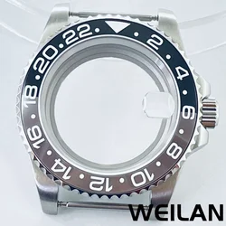 40mm Fit NH34 NH35 NH36 NH38 NH39 NH70 ETA2824 PT5000 Movement Silver Watch GMT Case Ceramic Bezel Sapphire