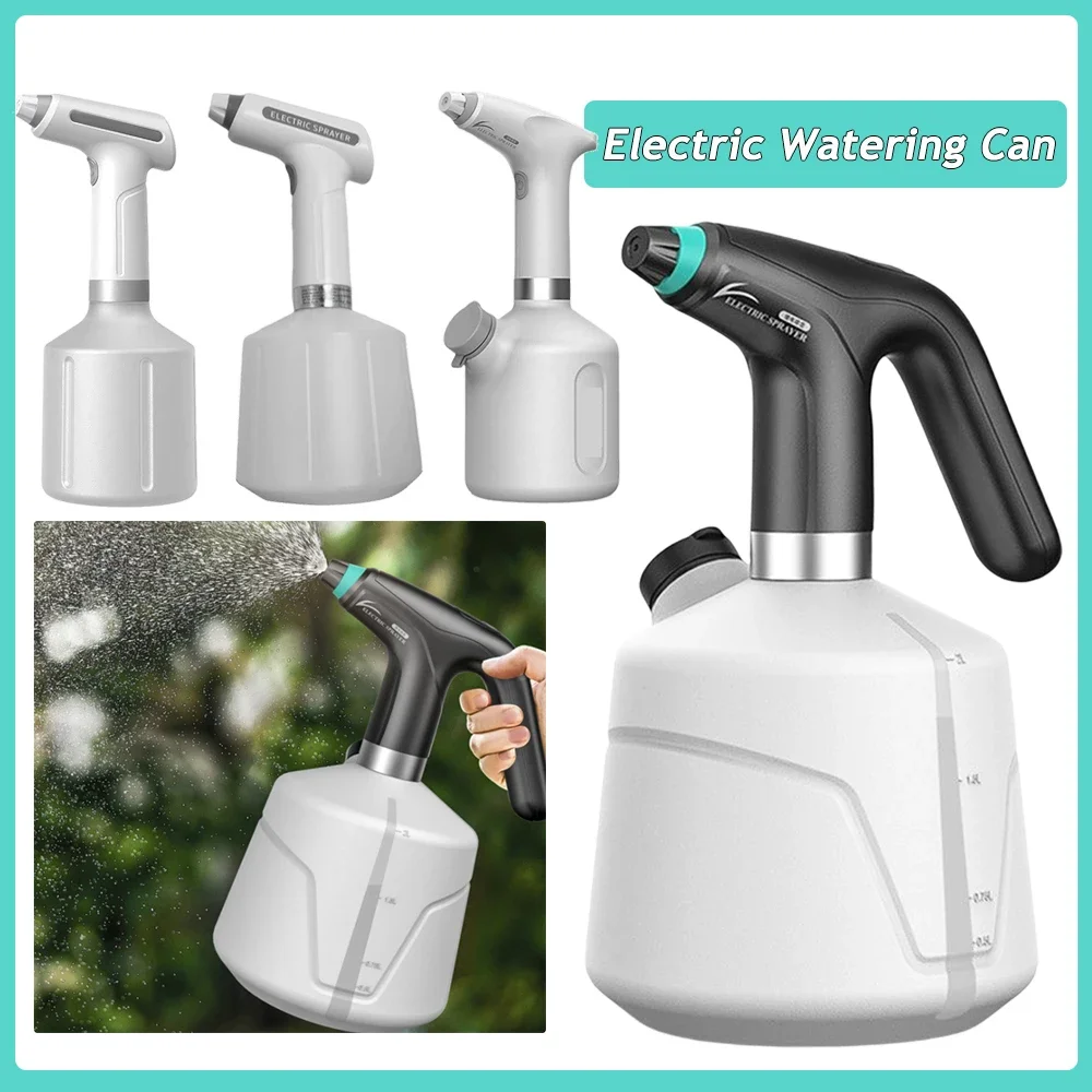 0.9/1/1.5/2L Electric Watering Can Rechargeable Sanitizing Sprayer Automatic Watering Fogger Plant Hand Watering Gardening Tools