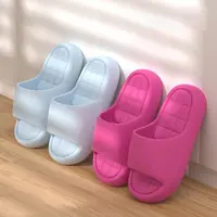 Unisex Bathroom Slippers Cloud Cushion Slides Summer Flat Sandals Thick Platform Shoes Man Indoor Non-Slip Couple Flip Flops