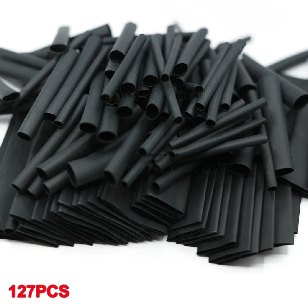 127Pcs 7 Sizes Set Heat Shrink Tubing Ratio 2:1 Heat Shrink Electrical Wire Cable Wrap Assortment Insulation Protection Tube