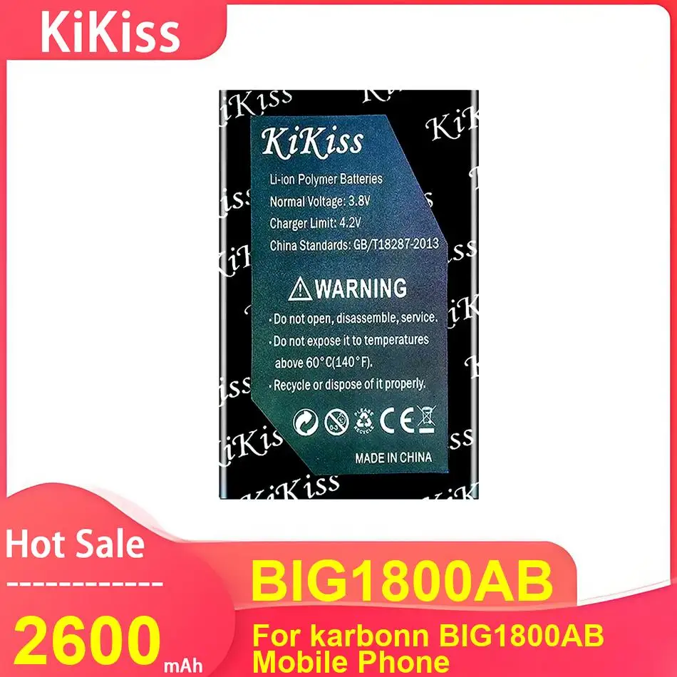 

Аккумулятор для мобильного телефона KiKiss для мобильного телефона Karbonn BIG1800AB, аккумуляторы BIG1800AB 2600 мАч