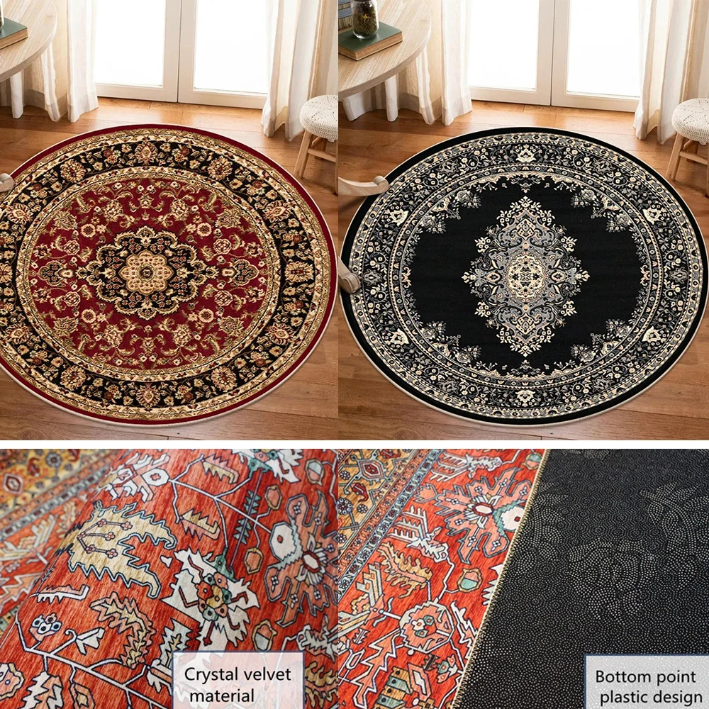 Luxury Carpet for Living Room Home Decor Bedroom Round Persian Rug Cloakroom Rug Washable Non-slip Floor Mats Bedroom decoration