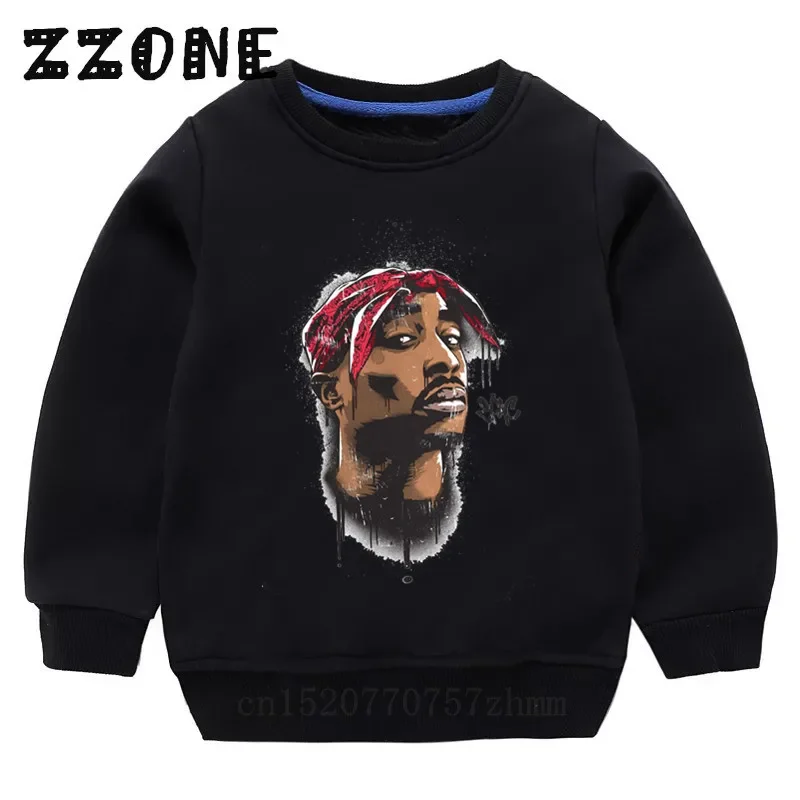 Kids Tupac 2pac Hip Hop Swag Sweatshirts Baby Cotton Pullover Tops Children's Hoodies Girls Boys Autumn Clothes,KYT287