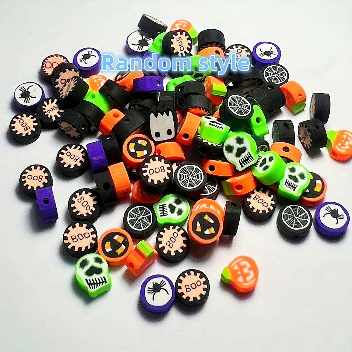 50 Stück weiche Keramikperlen für Halloween, können als Schmuckarmbänder zum Selbermachen verwendet werden – Detail 3