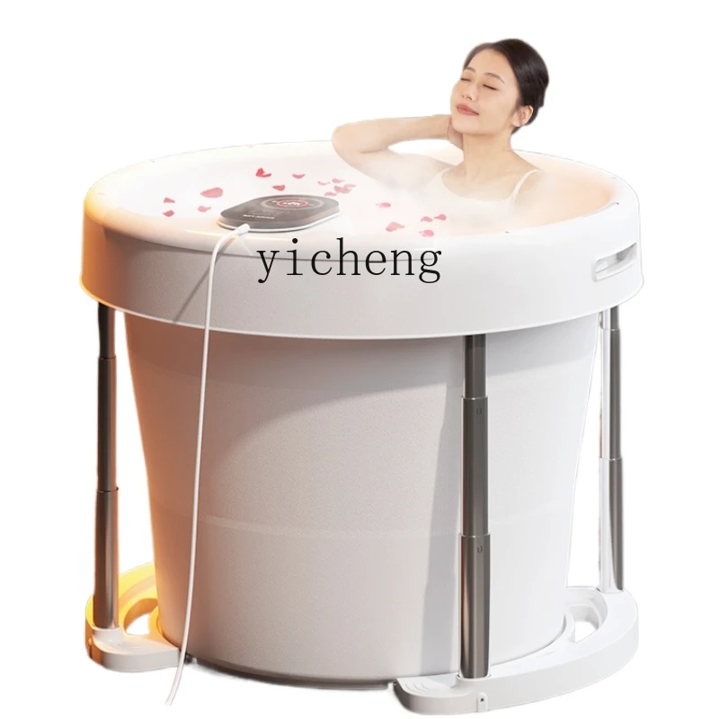 

ZK Bathroom Adjustable Folding Bath Barrel Adult Thickened Household Adult Body Bath Barrel Insulation Bathtub