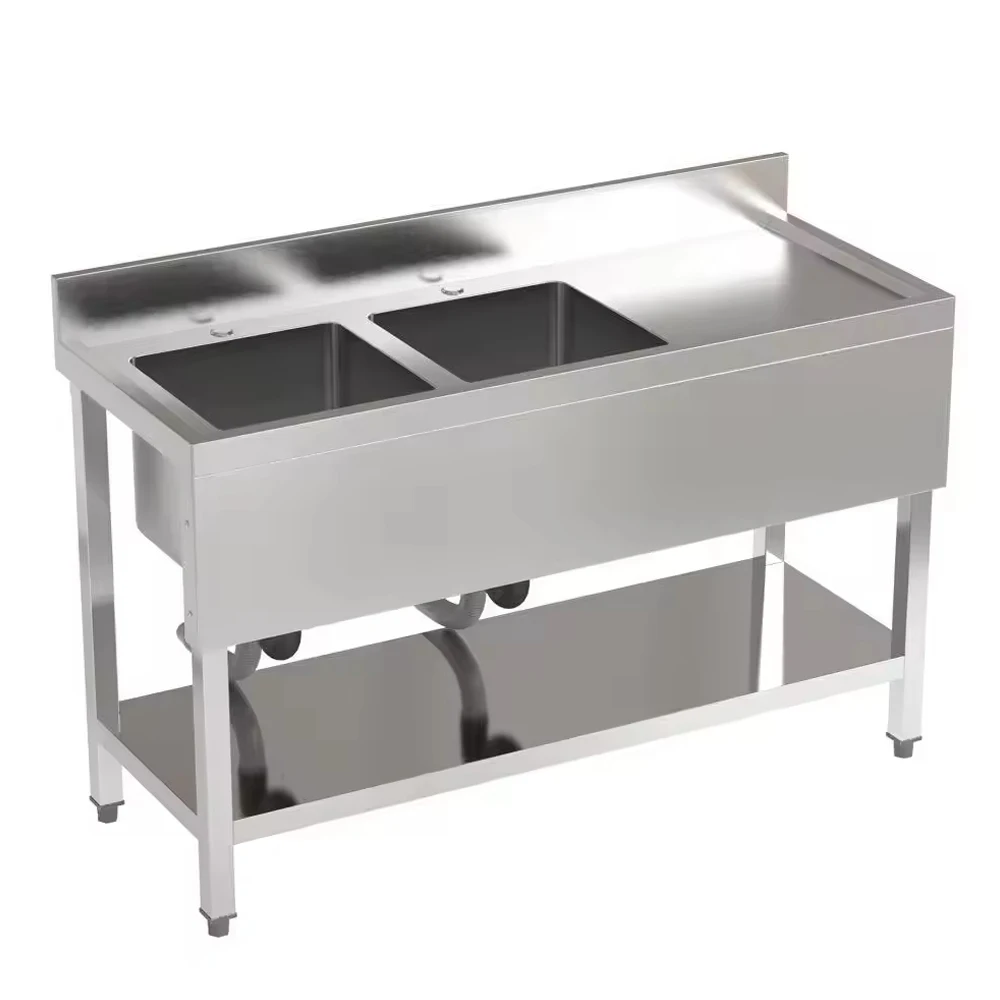 

Factory Direct Sale Customizable Commercial Kitchen Double Bowl Stainless Steel Sink