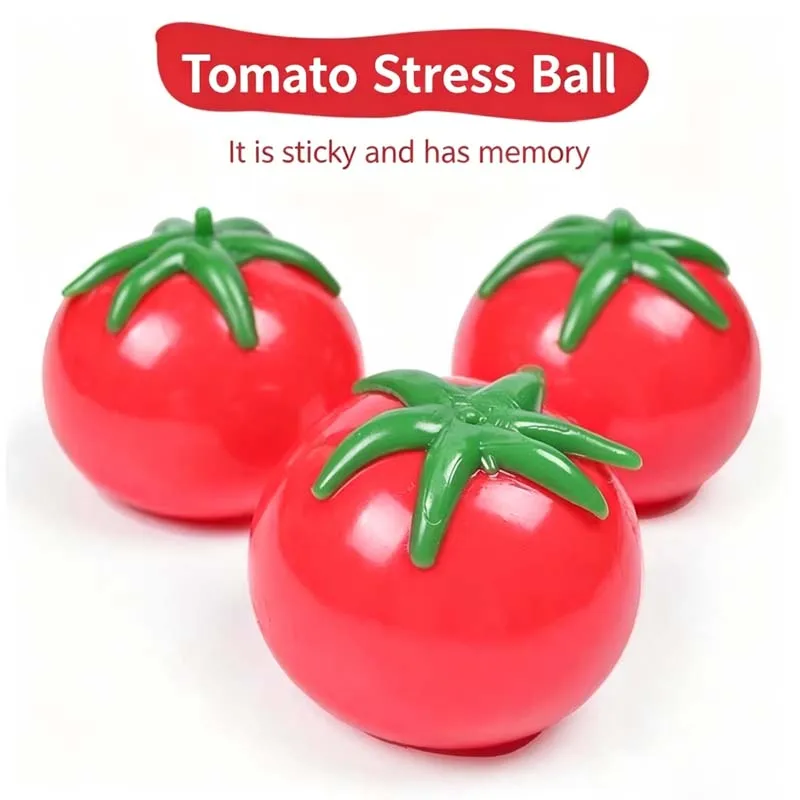 Simulation Summer Squishy Tomatoes Water Polo Orange Stress Balls for Kids Adults Fruit Balls Anxiety Relief Stress Relief  Ball