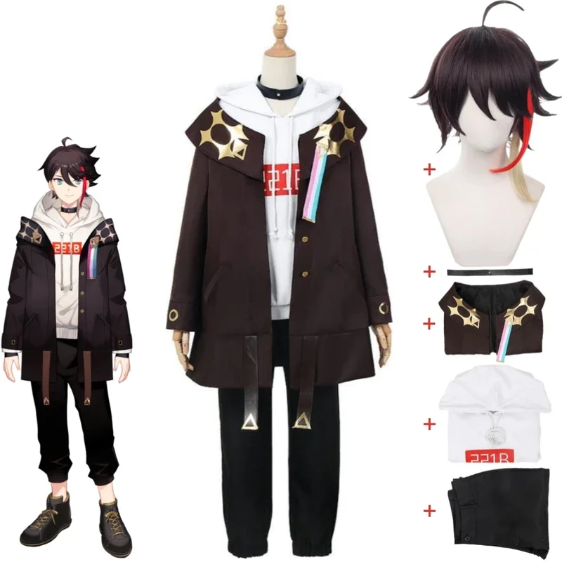 Youmber vtuber nijisanji Saegusa Akina cosplay costume wig anime adult man woman uniform Halloween stage performance suit