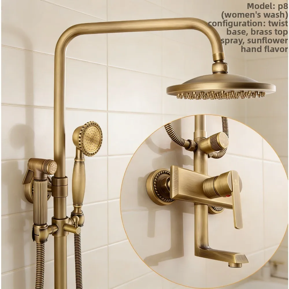 

Набор для тропического душа, душевая система, красивый латунный классический смеситель для ванны