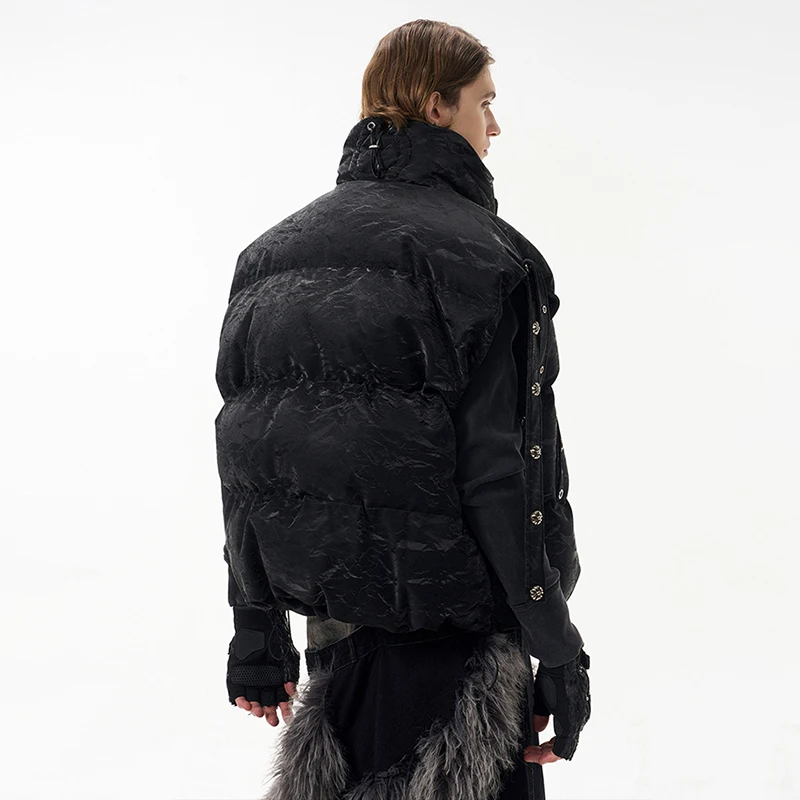 LUZHEN personnalisé Original rue haute qualité 2025 sans manches nouveau col montant gilet hommes mode couleur unie pain veste JY5494