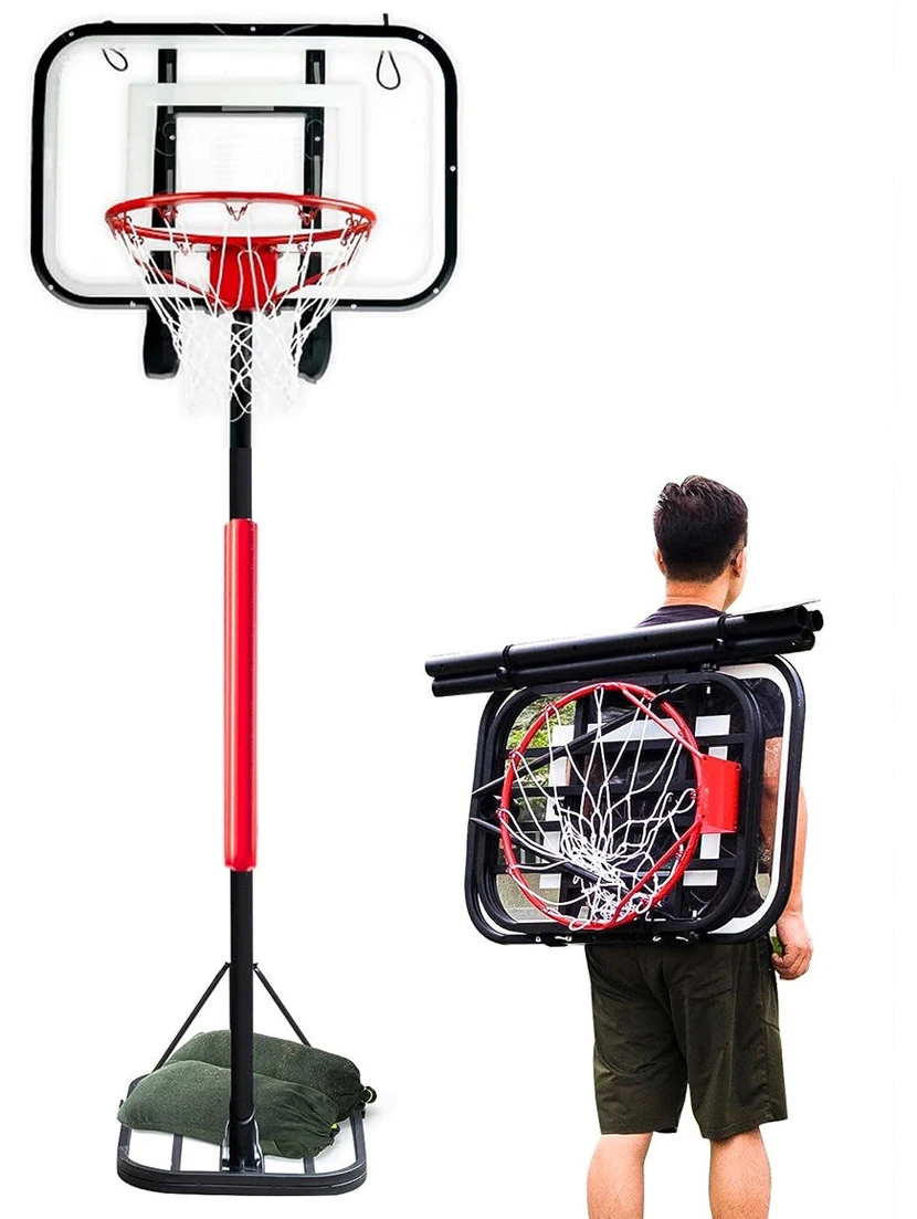 Stand Basket Portabel Indoor Outdoor Stand Basket yang Dapat Dipindahkan dan Dapat Diangkat untuk Dewasa dan Anak-anak Stand Basket yang Dipasang di Dinding