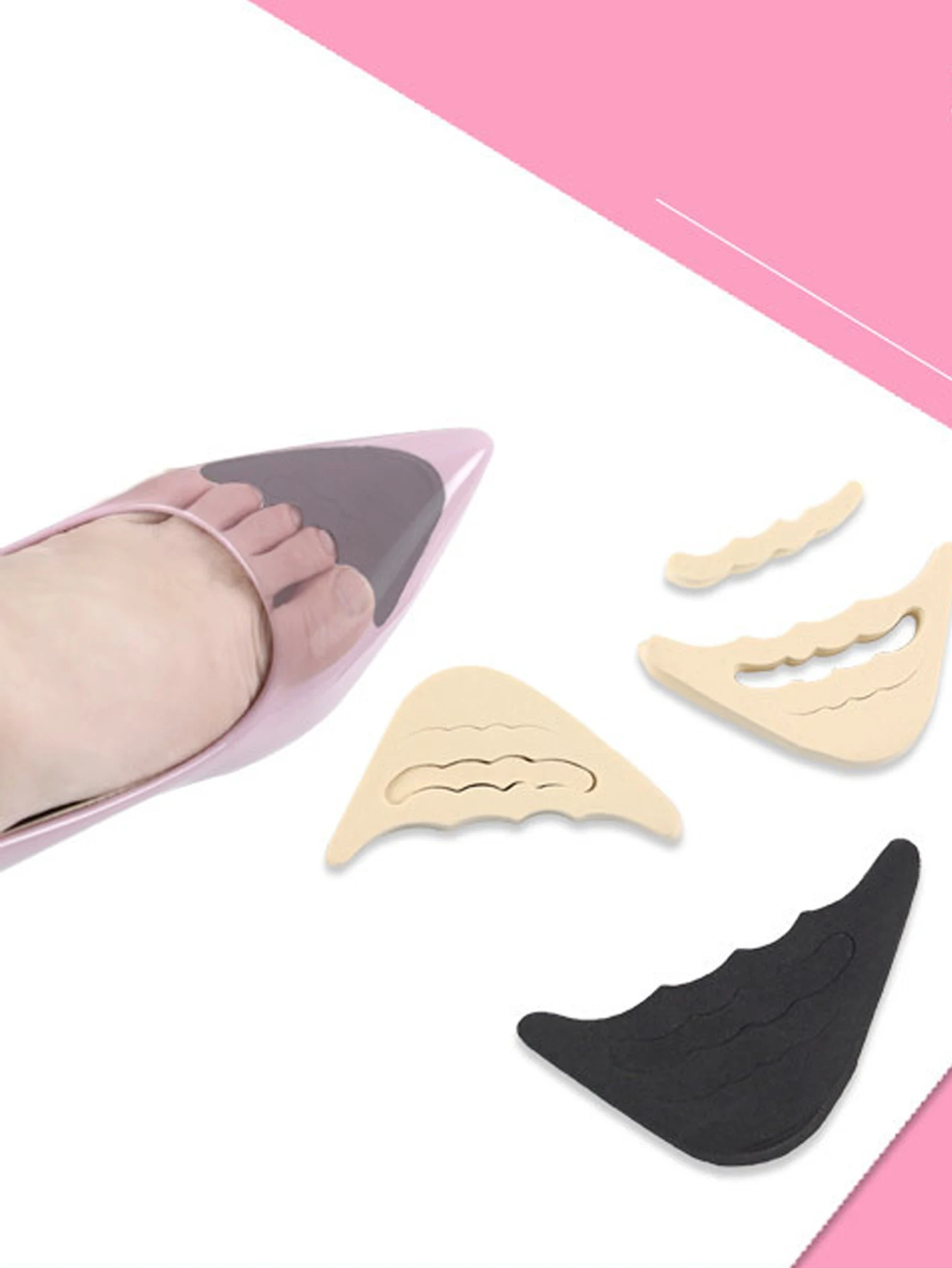 

Women High Heel Toe Plug Insert Shoe Front Filler Cushion Pain Relief Protector Accessories Forefoot Pad Half Feet Insoles