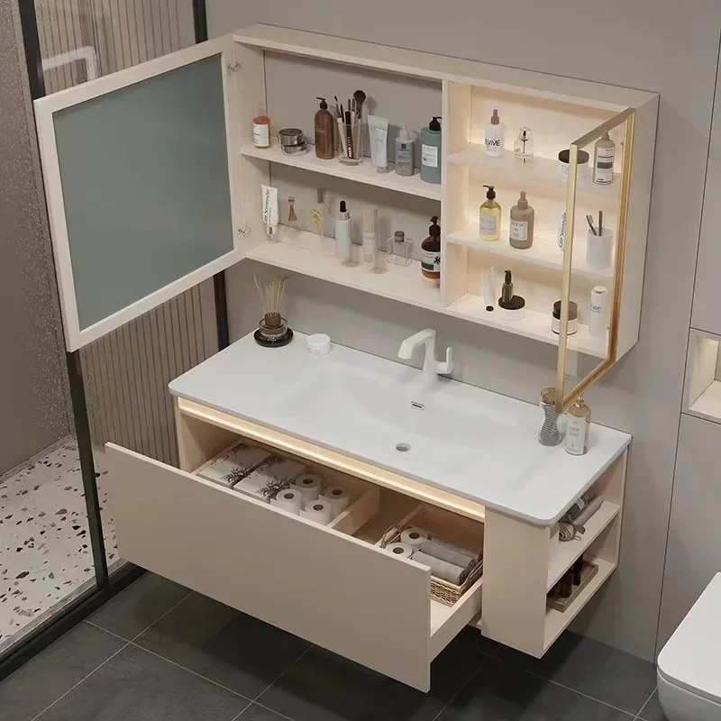 

Comfortable Wood Elegent High-quality Unique Bathroom Cabinet Washbasin Space Saving Closed Toilet Storage Organizer Furniture