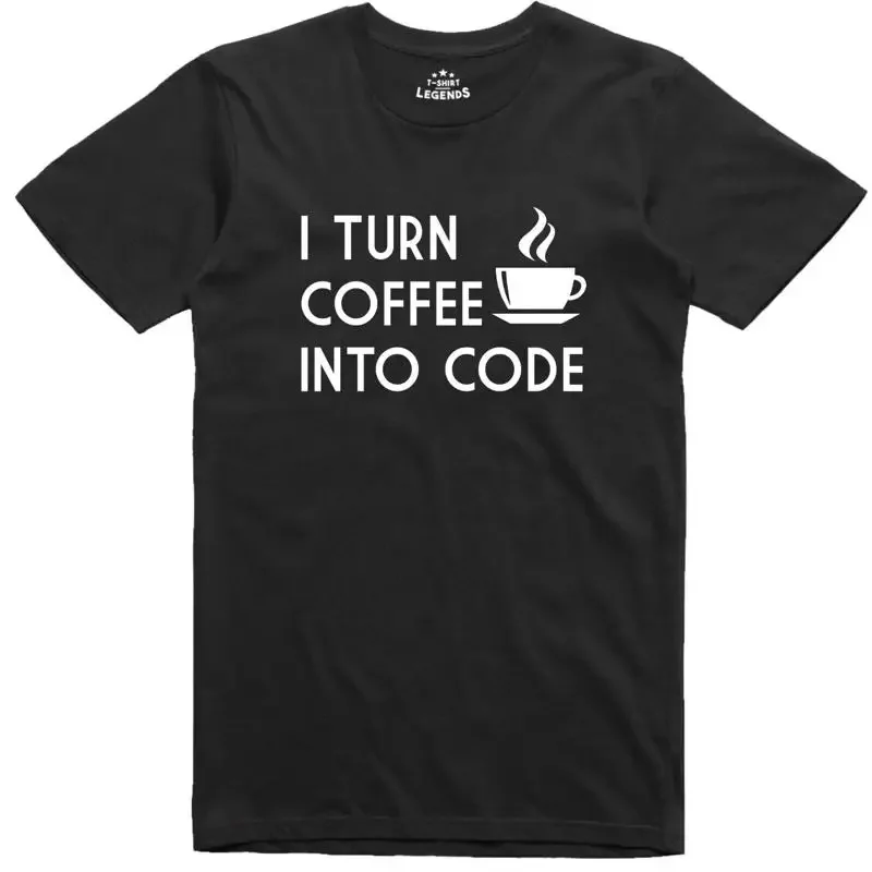 Camiseta Geek Masculina Presente Divertido i Turn Café A Código Ordenador Programador