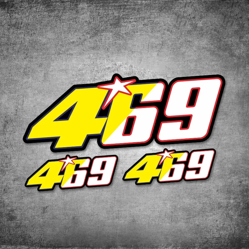 Racing Number 469 Motorcycle Helmet Stickers Fuel Tank Waterproof Vinyl Decals for Motorbike Auto Body DIY Modification Decor