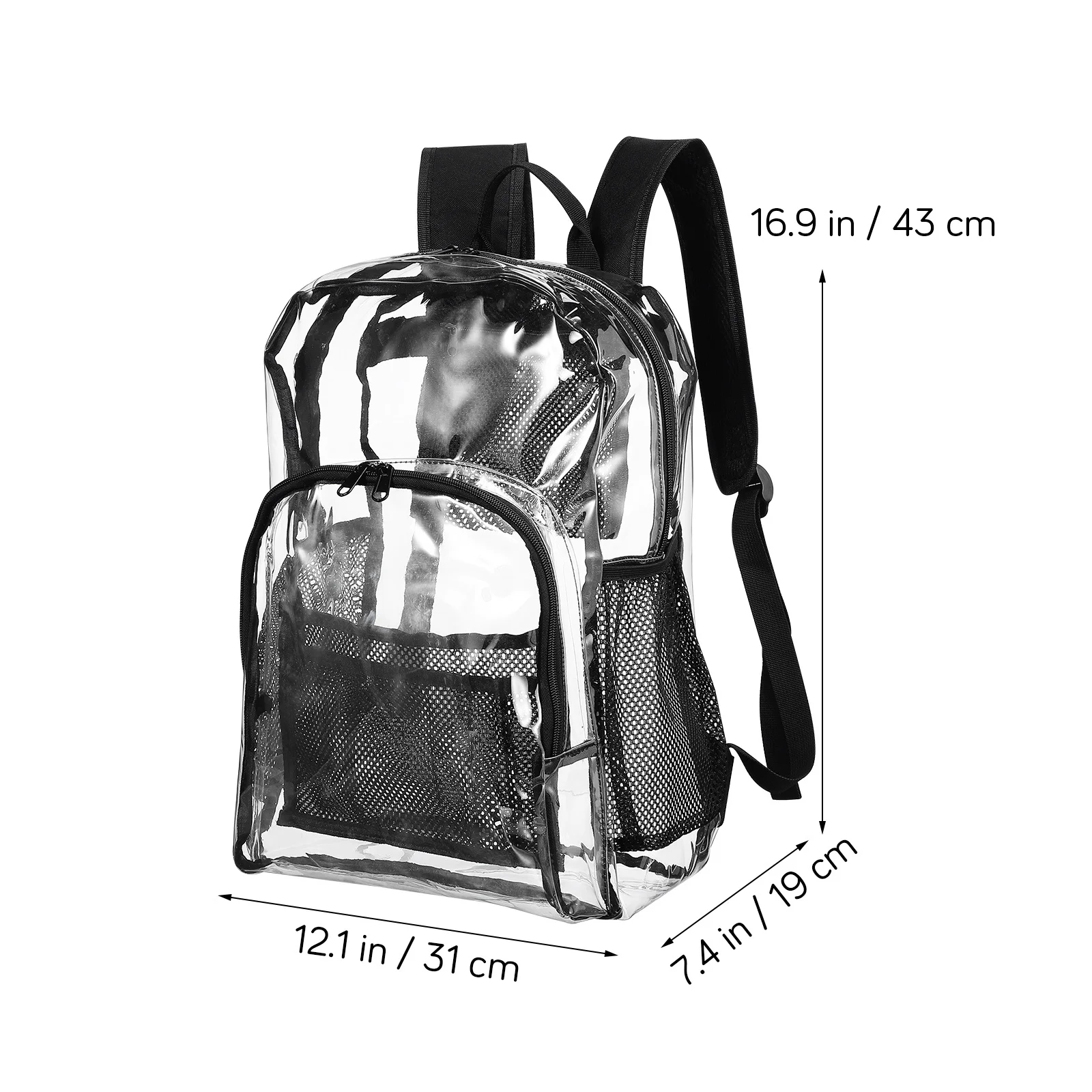 حقيبة ظهر شفافة مصنوعة من مادة PVC شديدة التحمل بسعة كبيرة، حقيبة شفافة لأحداث الملعب المدرسية، حقيبة كتب للكمبيوتر المحمول والسفر والعمل