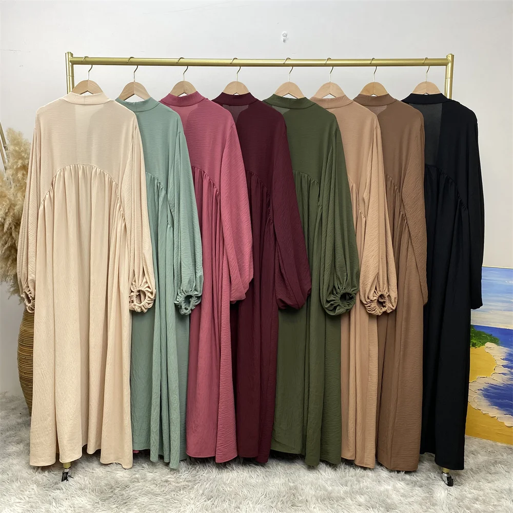 Middle East new fashion Muslim clothing long skirt loose Cardigan Dubai Turkey stretch cuff dress Islamic women elegant clothing