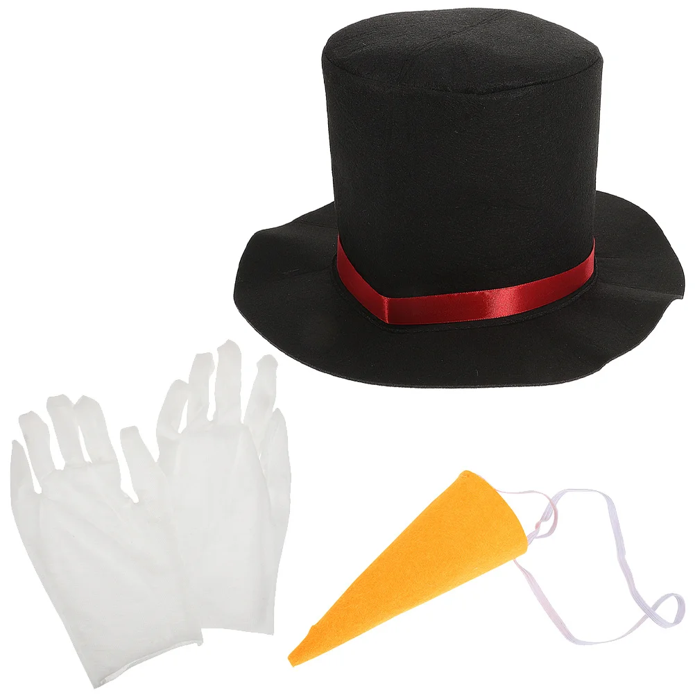 

1 комплект, рождественская шапка снеговика, аксессуары для туалета «сделай сам», идеально подходит для новогоднего зимнего активного отдыха, декор снеговика