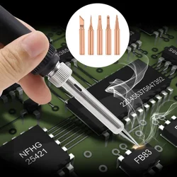 5Pcs Soldering Iron Tips Set - 900M Pure Copper Heads For Maximum Performance & Durability!