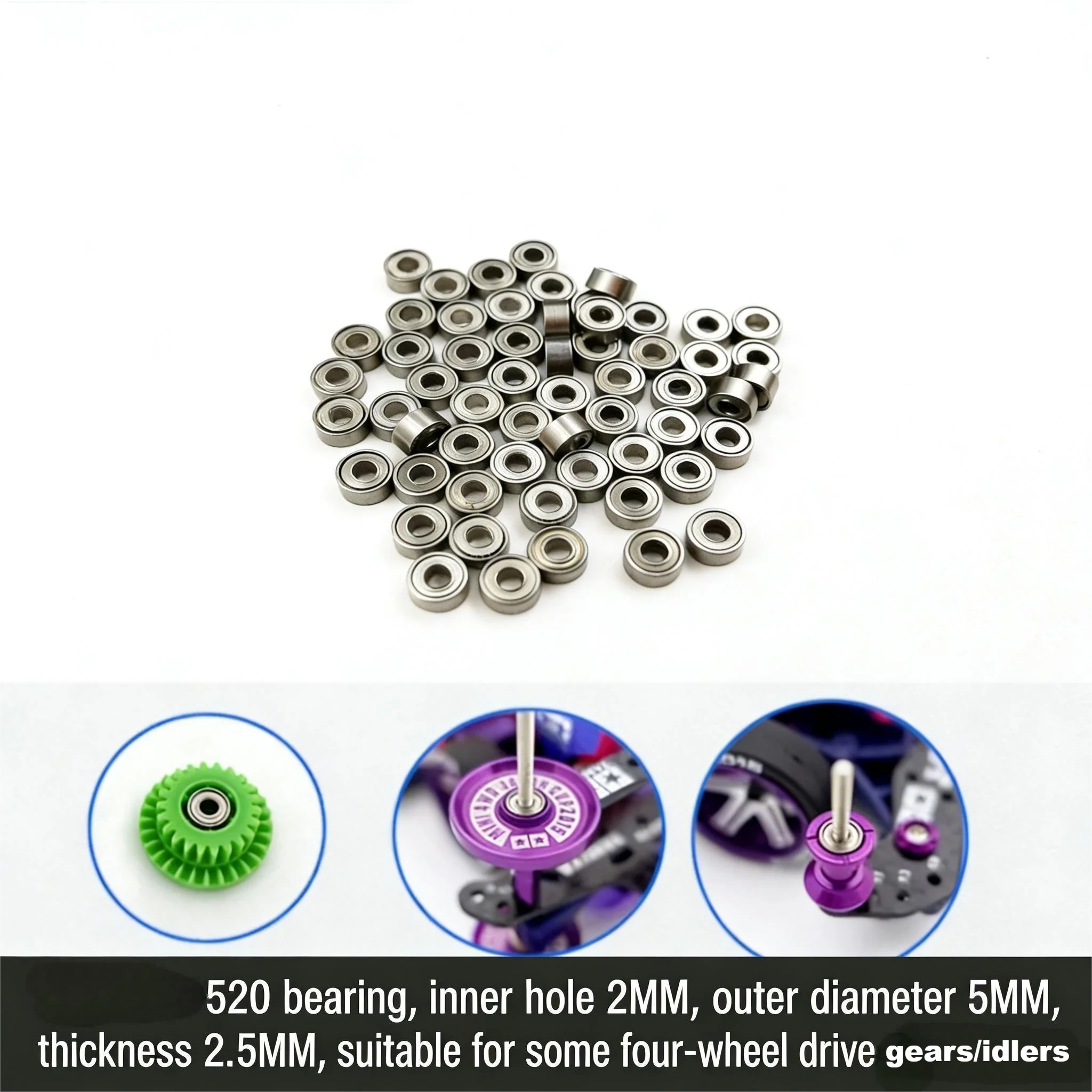 4WD Bearing Guide Wheel Gear Bearings For Tamiya Yang Kai War Dragon Chassis Assembly Upgrade Parts