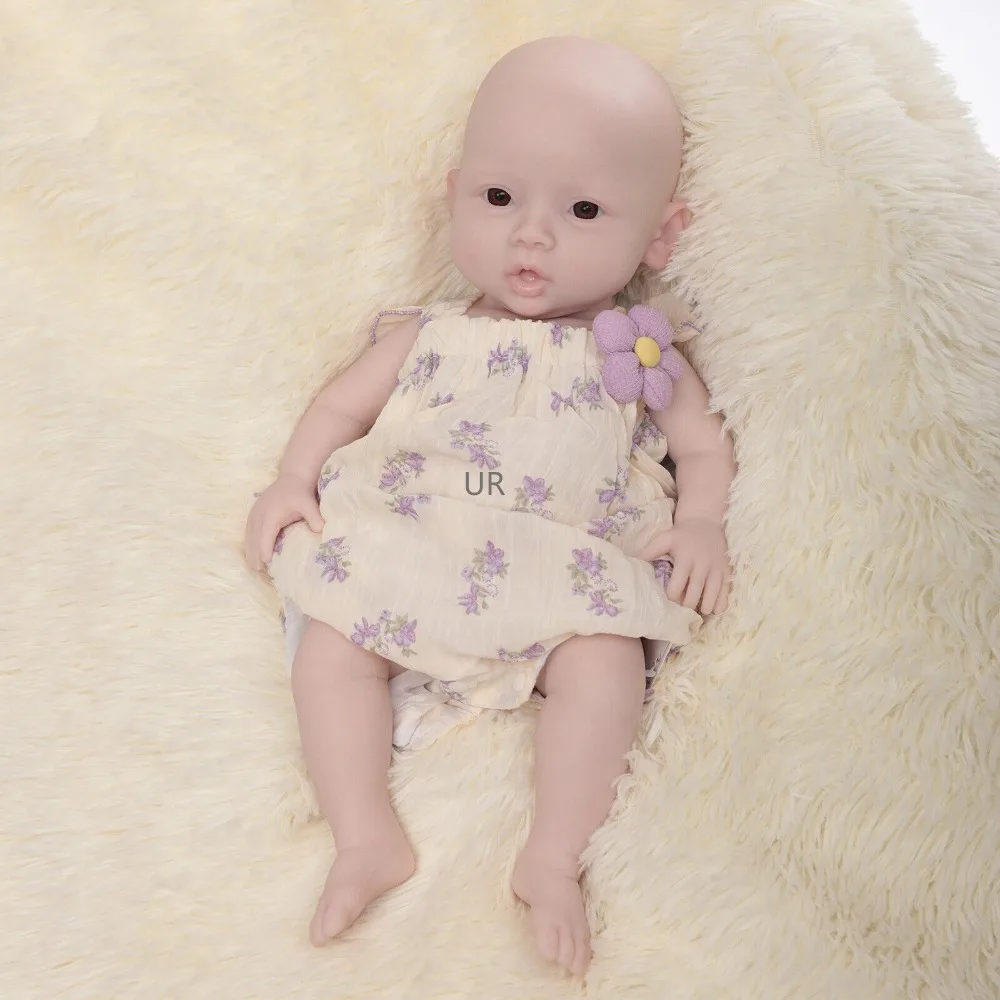 

Realistic Full Body Solid Silicone Reborn Baby Girl Lifelike Newborn Girl Soft Limb 3kg 47cm 18.5" Reborn Doll