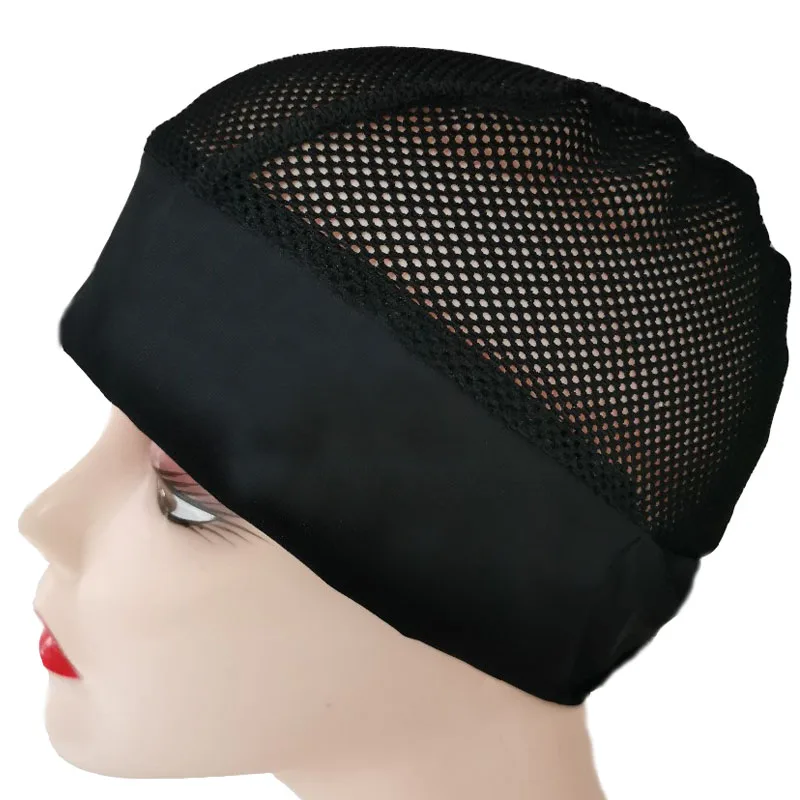 

1 Pcs Headband Wig Cap With Adjustable MagicTape New Arrival Hair Cap Wave Weaving Wig Caps For Making Wigs Black Lace Dome Caps