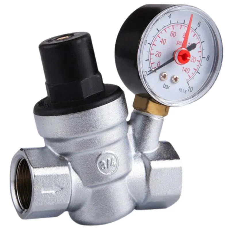 For TOP DN20(3/4inch) Pressure Reducing Valve Water Pressure Regulator with Gauge Pressure