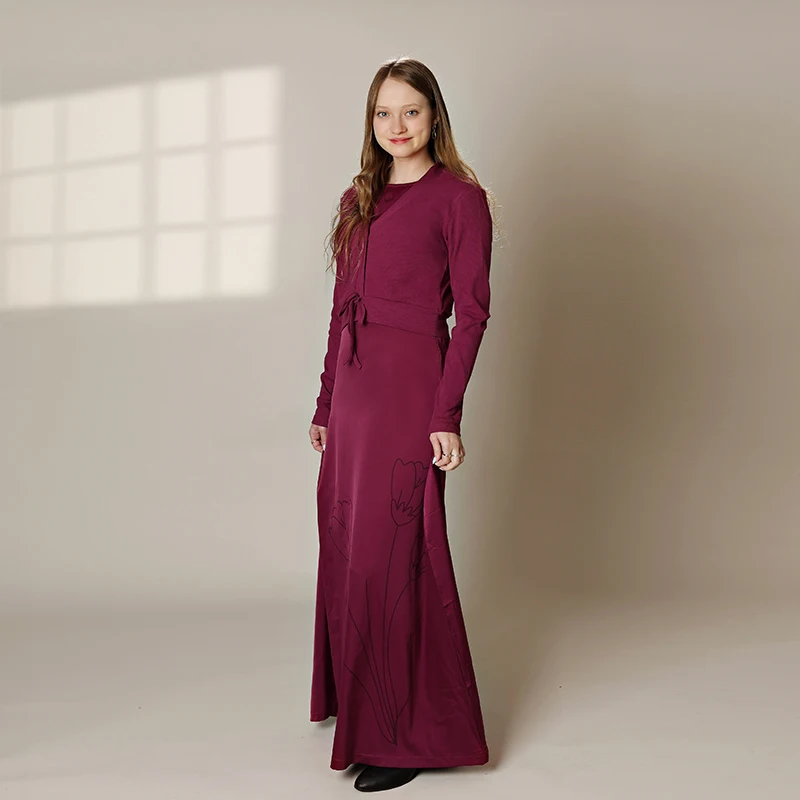 فستان ماكسي على شكل حرف a بدون أكمام فستان نسائي من الساتان عناصر الزهور مطابقة سترة صوفية مضلعة مقاسات على شكل حرف v XS-XXXL #2