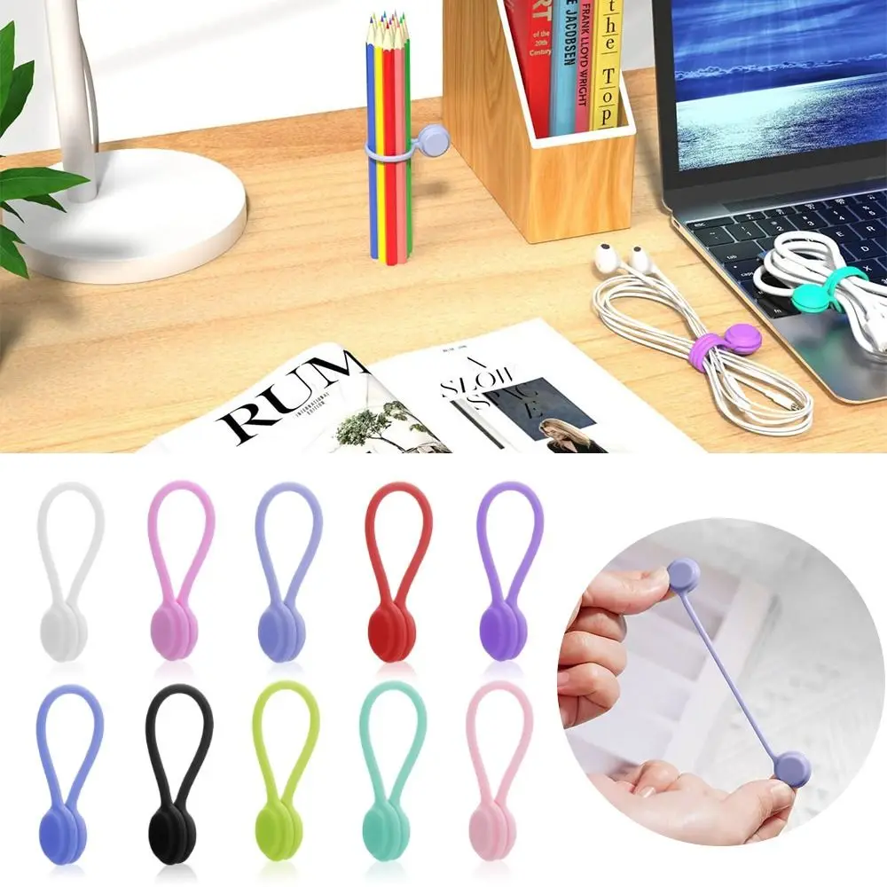 Replacement Reusable Rubber Twist Ties Cable Manager Keeper Cable Organizers Silicone Ties Home Organization Cable Tie Straps