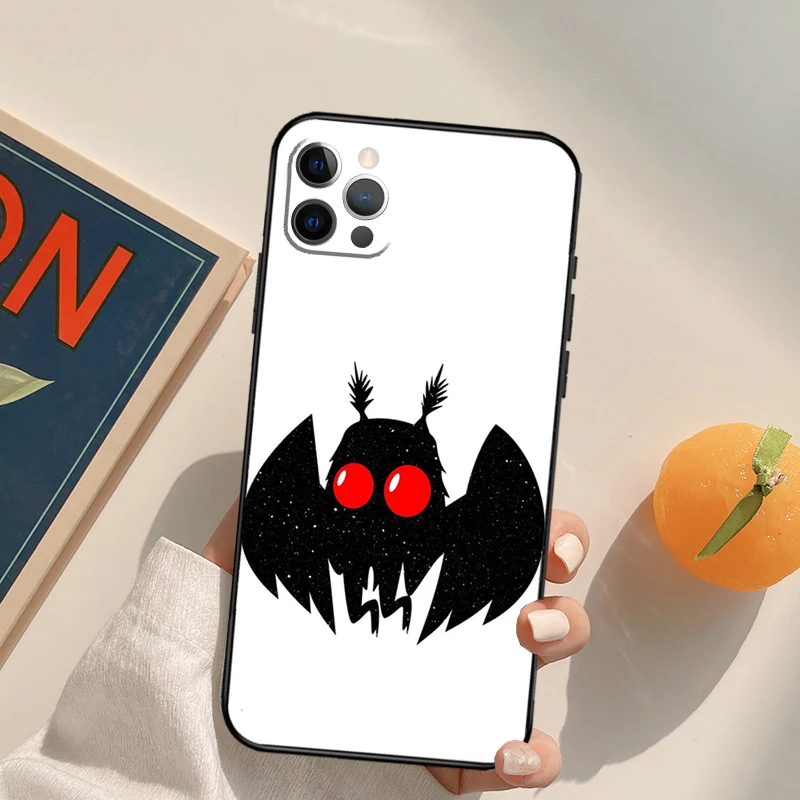 Mothman Night Grey Cover Case For iPhone 16 15 14 13 12 11 Pro Max XS XR X 12 13 Mini 16 15 Plus Fundas