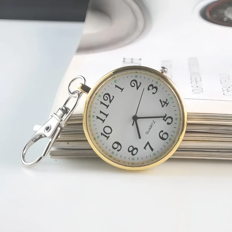 New Tiny Cute Quartz Pocket Watch with Keyring Men Women Mini Quartz Watch for Nurses Doctors Simple Students Watch Child Gift