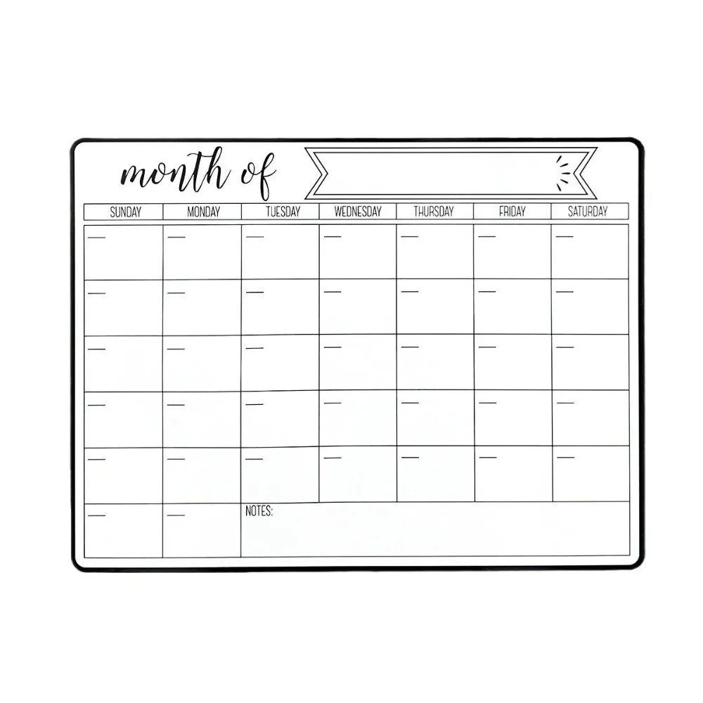 Portable Magnetic Dry Erase Calendar Wall Mount Reusable Fridge Message Board Easy Clean Monthly Planner Kitchen Use