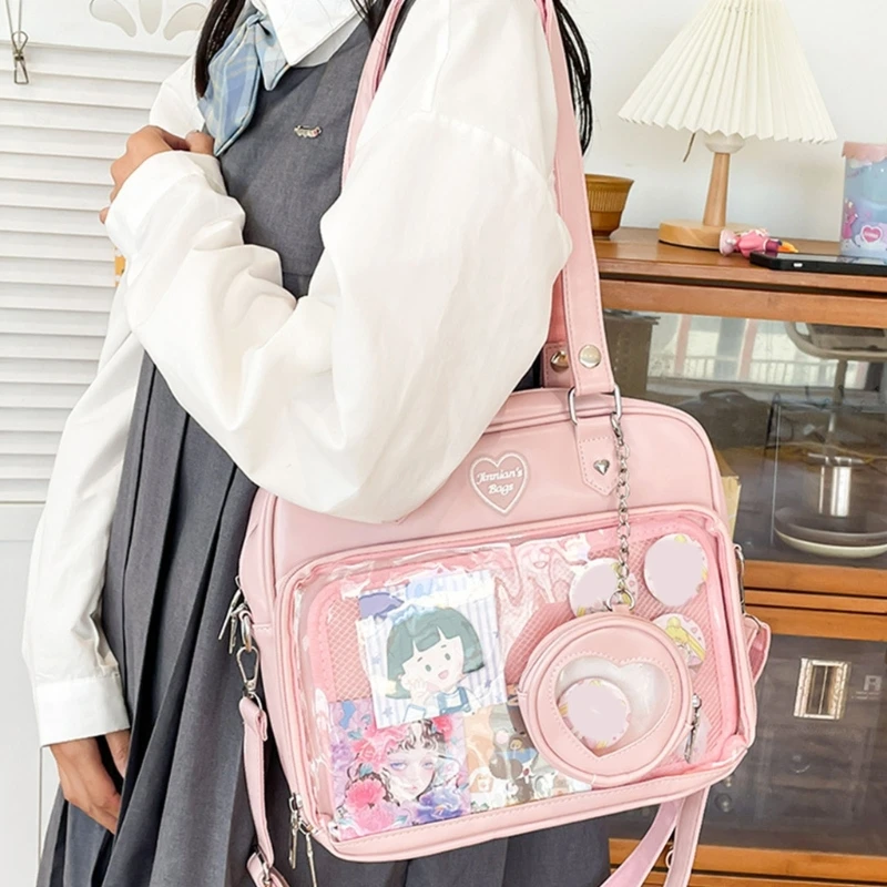 Bolsa japonesa Harajuku Ita feminina transparente Itabag uniforme feminino bolsa de ombro JK