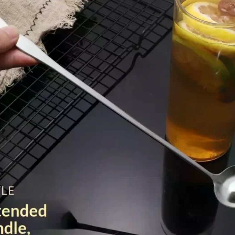 Elegant Stainless Steel Long Handle Stir Spoon With Eye Catching Design For Cocktail Making