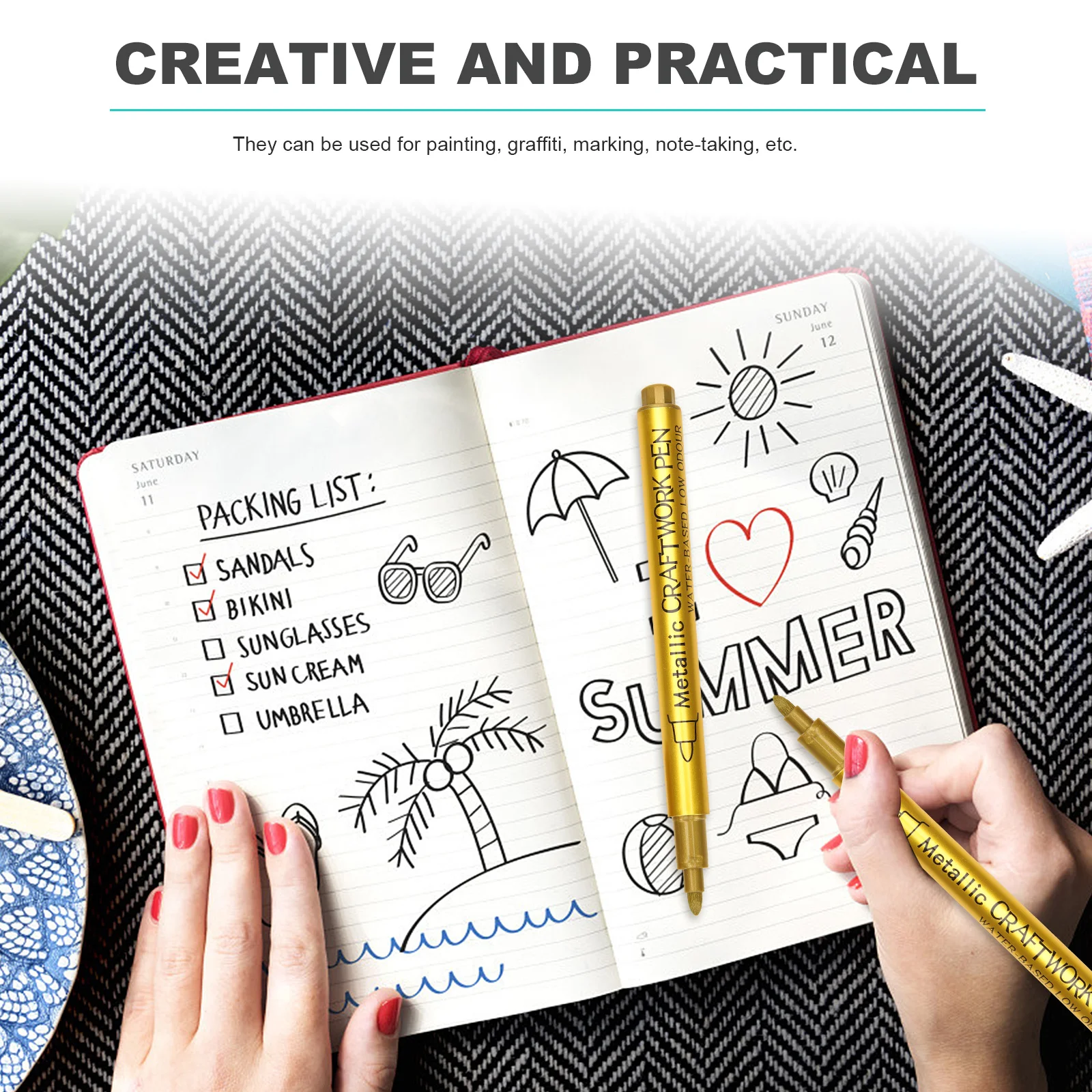 

10Pcs Oil Based Paint Pens Metallic Paint Markers for Fabric Ceramic Permanent Fine Ink Pens Fine Point