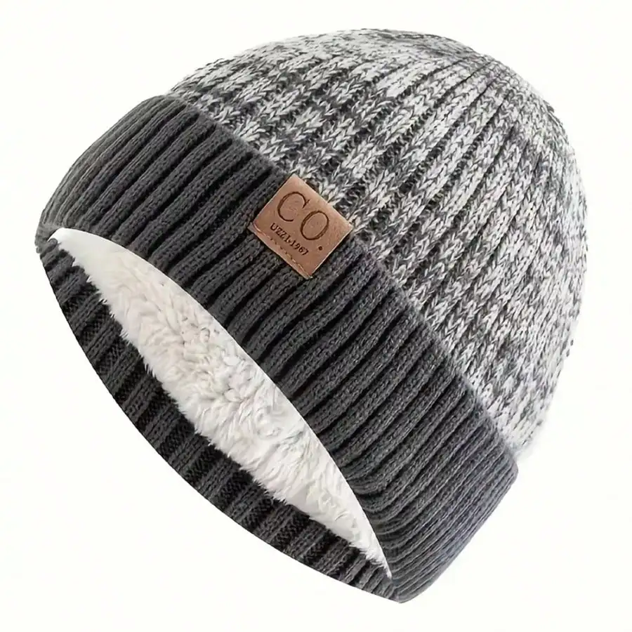 Women Men Warm Knit Brimless Cap, Lined Winter Beanie for Ski Season, Daily Casual Wear, Outdoor Travel and Cold Weather Comfort