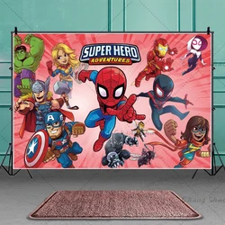 Disney Avengers Birthday Background Suitable for Children Baby Cartoon Superhero Party Decorations Photography Poster Photo