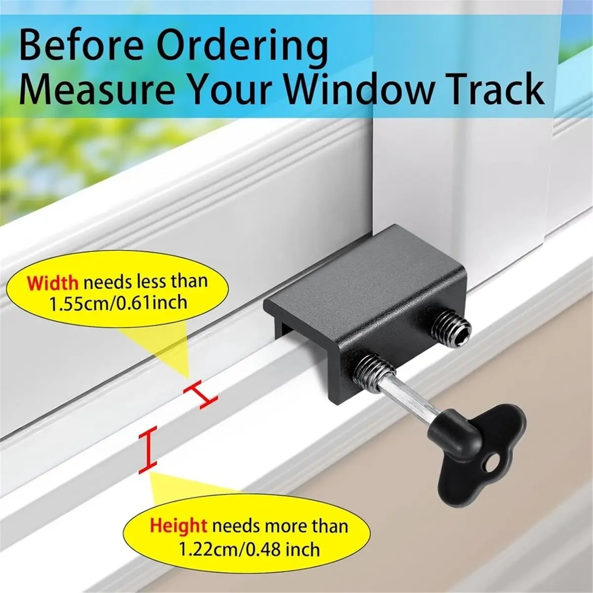 PHONE&GEAR Window Locks,Sliding Window Locks with Key,Easv to Install,Adjustable Security Window Lock for Patio Bedroom Home, 8
