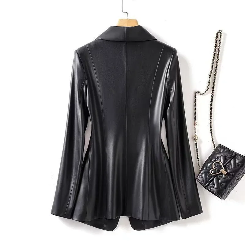 Advanced Sense Jackets for Women High Quality Waist Leather Suit Short Foreign Style Slim Slim Sheepskin Korean Version Coat