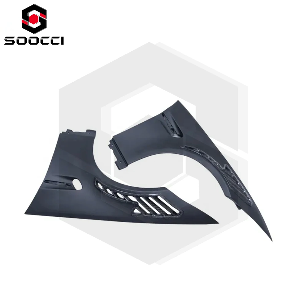Half Carbon Fiber GT4RS Style Vent mudguard for BMW M3 E92 E93 3 Series Car Side mudguard Replacement Installation Auto Parts